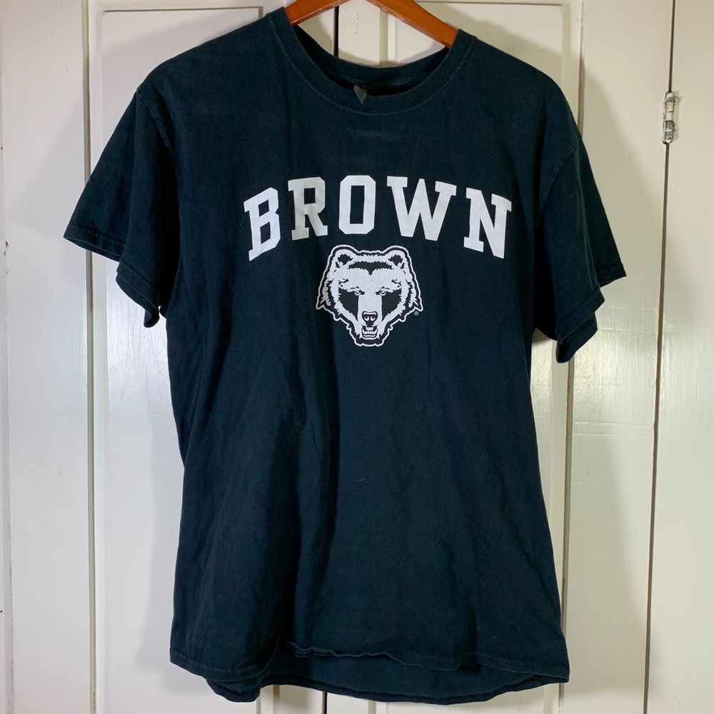 Brown University Bears Graphic T-Shirt Mens Large Black Cotton Ouray Ivy League